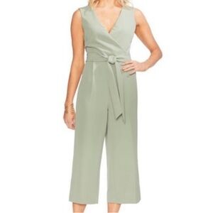 Vince Camuto Ethereal Dawn Smoked Sage Green Sleeveless Romper Jumpsuit Size 0